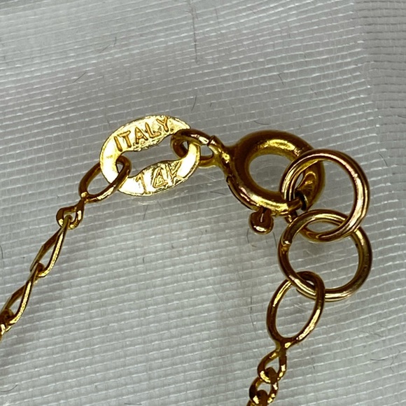 14K YELLOW GOLD heart anklet MADE IN ITALY REAL GOLD ❤️ - Picture 9 of 10